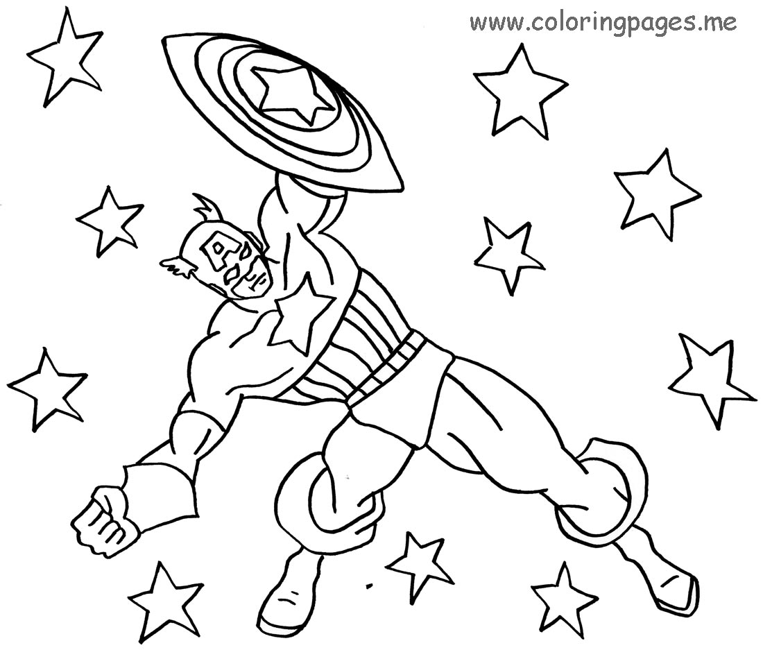Dibujo para colorear: Captain America (Superhéroes) #76745 - Dibujos para Colorear e Imprimir Gratis