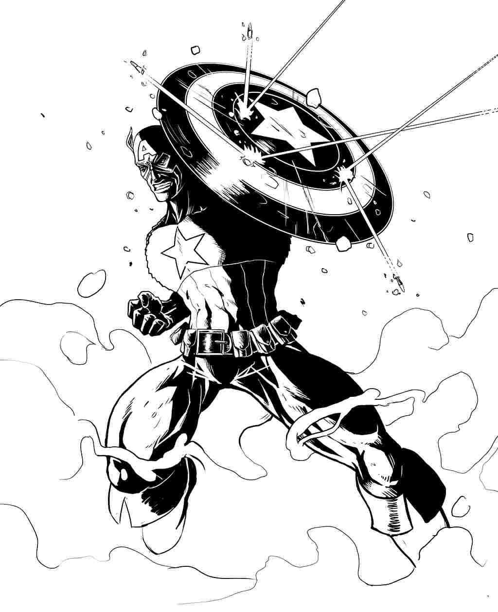 Dibujo para colorear: Captain America (Superhéroes) #76746 - Dibujos para Colorear e Imprimir Gratis