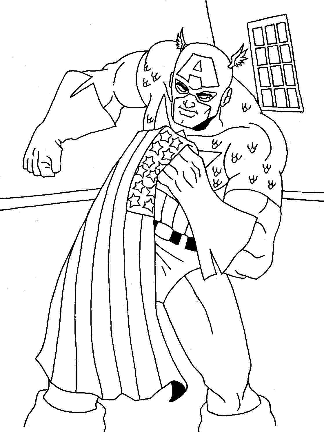 Dibujo para colorear: Captain America (Superhéroes) #76748 - Dibujos para Colorear e Imprimir Gratis