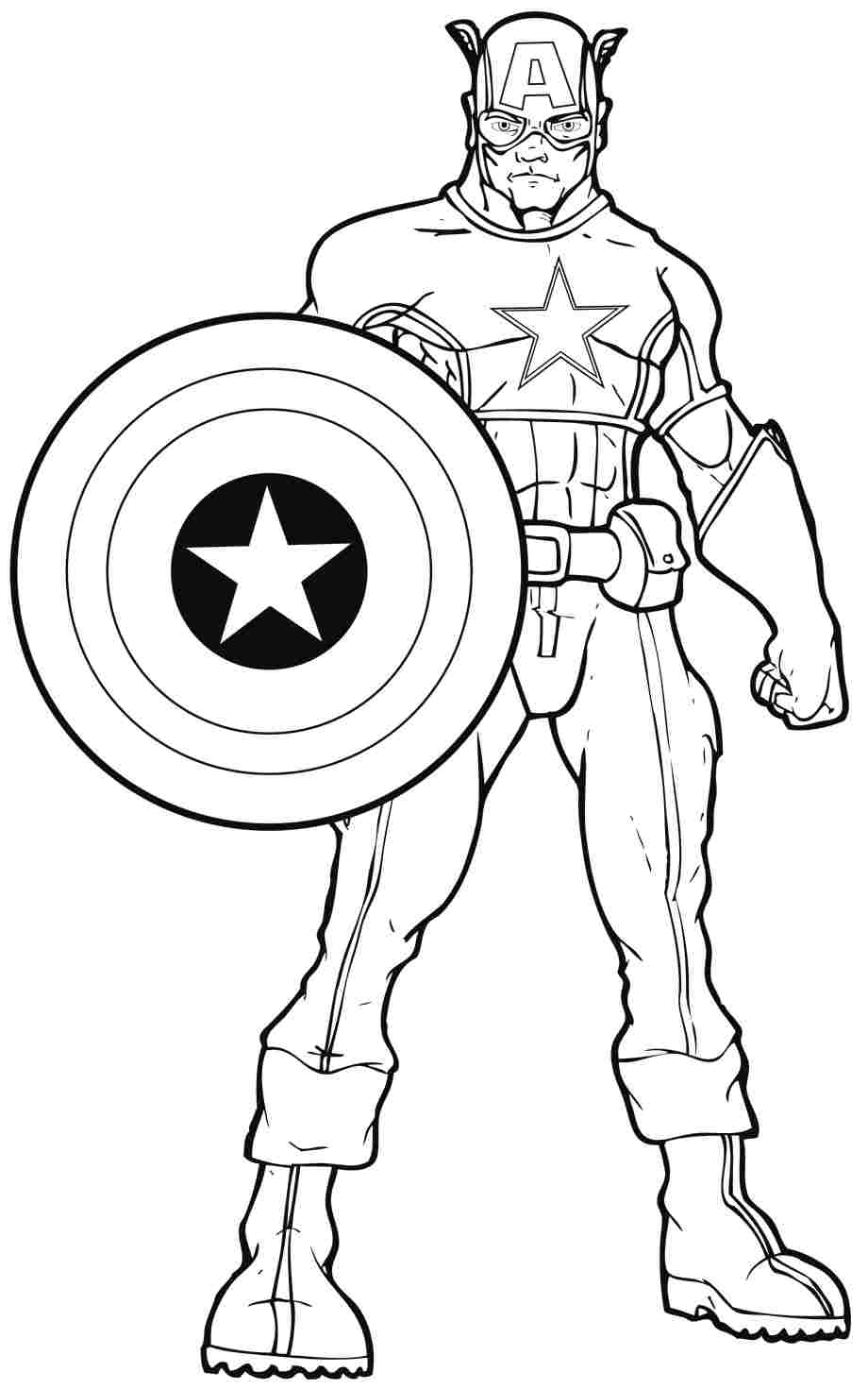 Dibujo para colorear: Captain America (Superhéroes) #76769 - Dibujos para Colorear e Imprimir Gratis