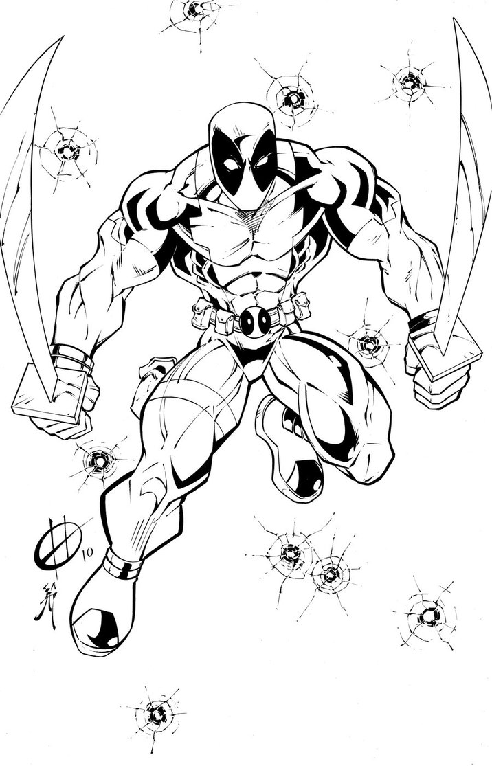 Dibujo para colorear: Deadpool (Superhéroes) #82827 - Dibujos para Colorear e Imprimir Gratis