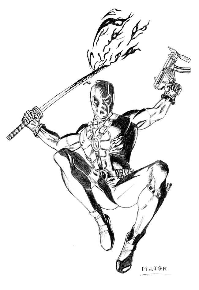 Dibujo para colorear: Deadpool (Superhéroes) #82902 - Dibujos para Colorear e Imprimir Gratis