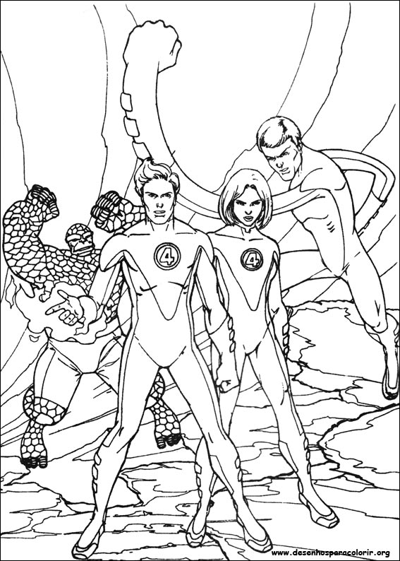 Dibujo para colorear: Fantastic Four (Superhéroes) #76346 - Dibujos para Colorear e Imprimir Gratis
