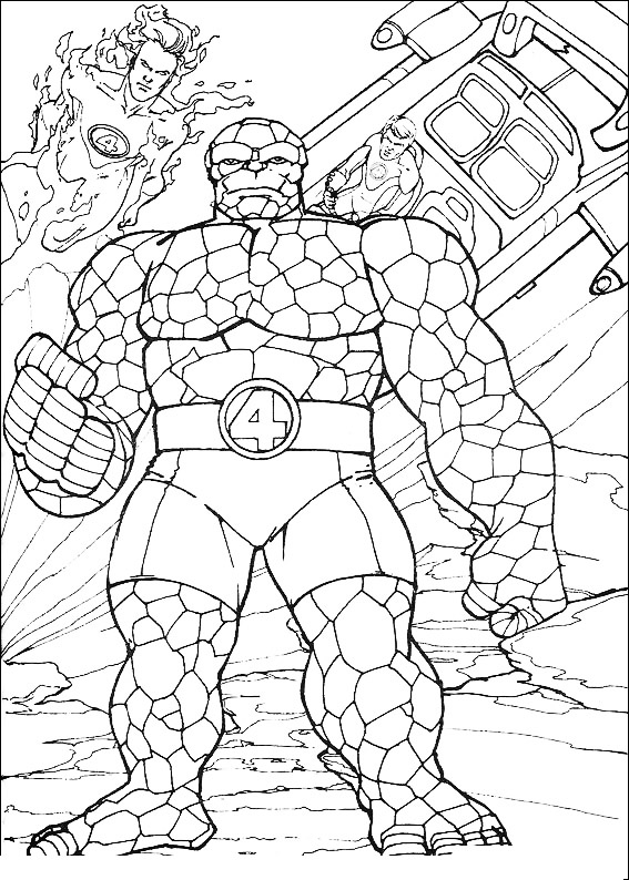 Dibujo para colorear: Fantastic Four (Superhéroes) #76356 - Dibujos para Colorear e Imprimir Gratis