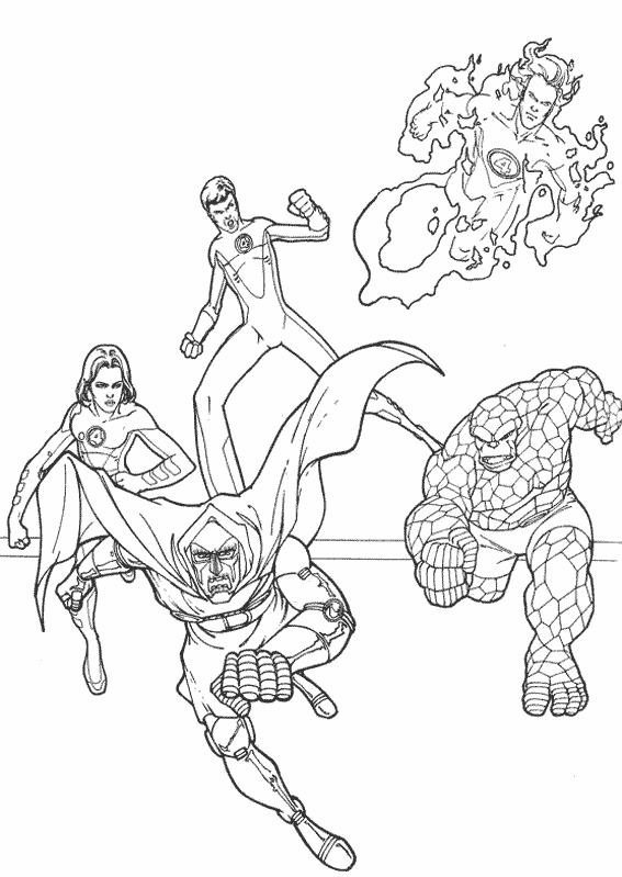 Dibujo para colorear: Fantastic Four (Superhéroes) #76358 - Dibujos para Colorear e Imprimir Gratis