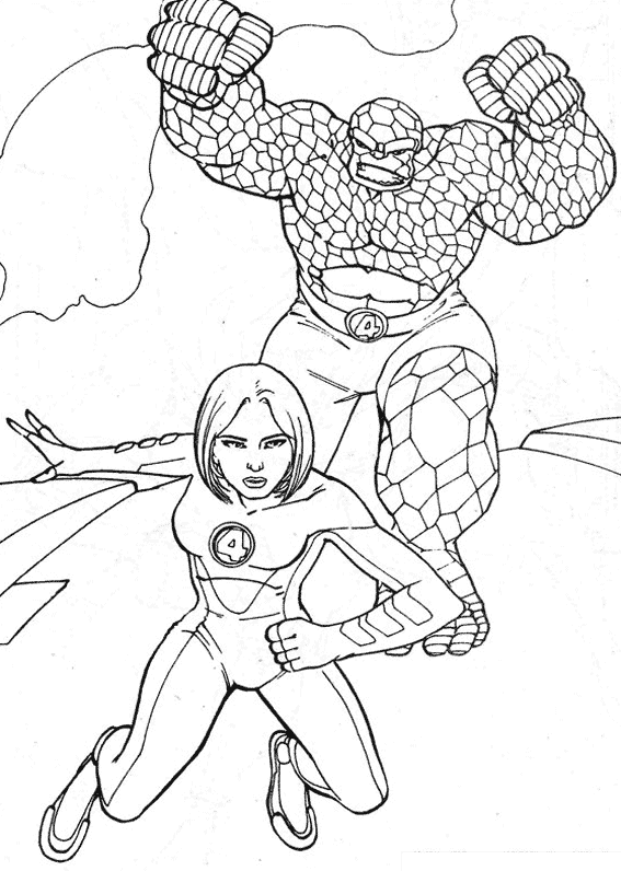 Dibujo para colorear: Fantastic Four (Superhéroes) #76365 - Dibujos para Colorear e Imprimir Gratis