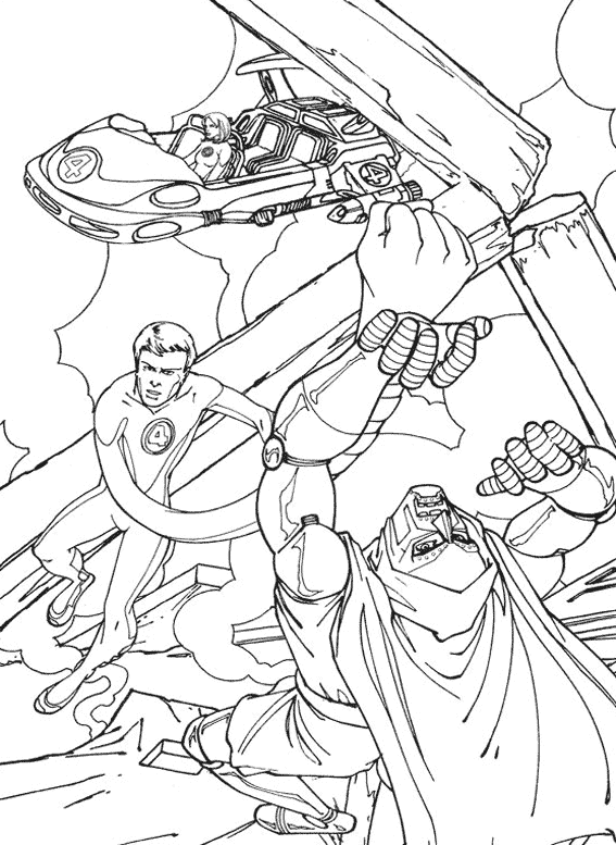 Dibujo para colorear: Fantastic Four (Superhéroes) #76368 - Dibujos para Colorear e Imprimir Gratis