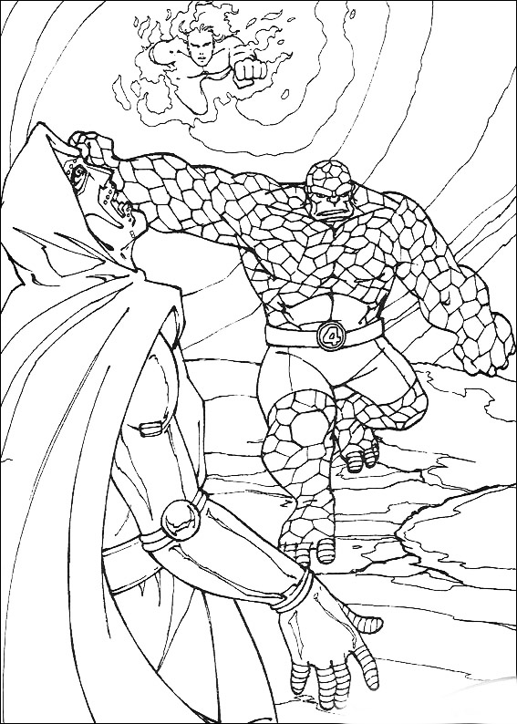 Dibujo para colorear: Fantastic Four (Superhéroes) #76374 - Dibujos para Colorear e Imprimir Gratis