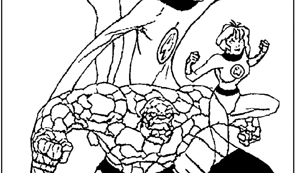 Dibujo para colorear: Fantastic Four (Superhéroes) #76389 - Dibujos para Colorear e Imprimir Gratis