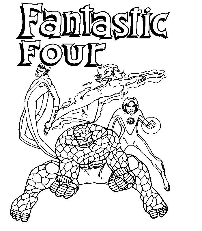 Dibujo para colorear: Fantastic Four (Superhéroes) #76445 - Dibujos para Colorear e Imprimir Gratis