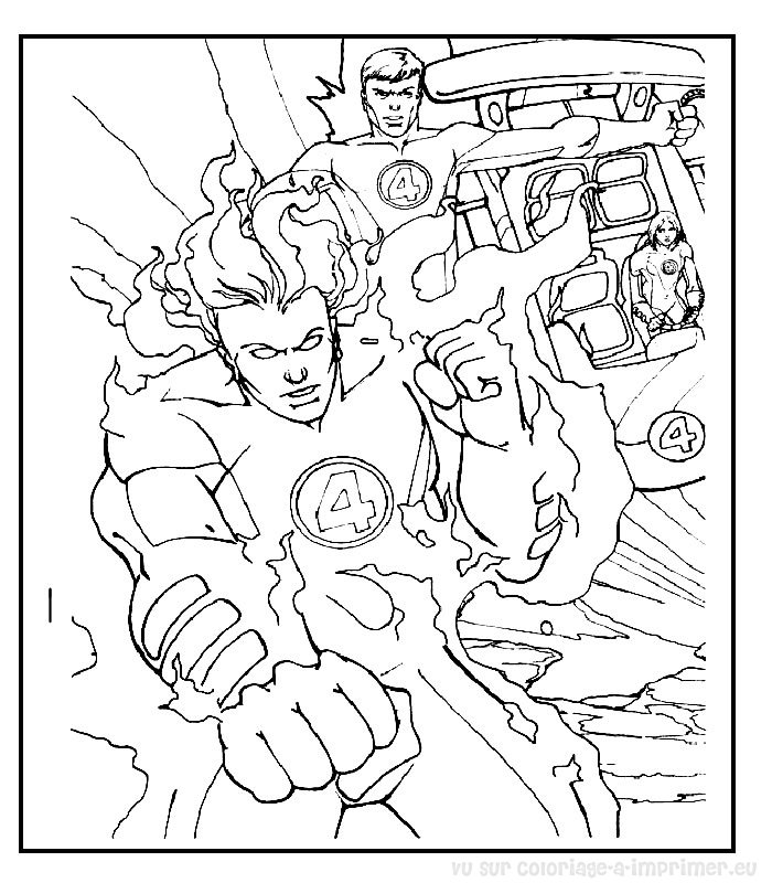Dibujo para colorear: Fantastic Four (Superhéroes) #76476 - Dibujos para Colorear e Imprimir Gratis