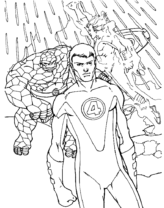 Dibujo para colorear: Fantastic Four (Superhéroes) #76499 - Dibujos para Colorear e Imprimir Gratis