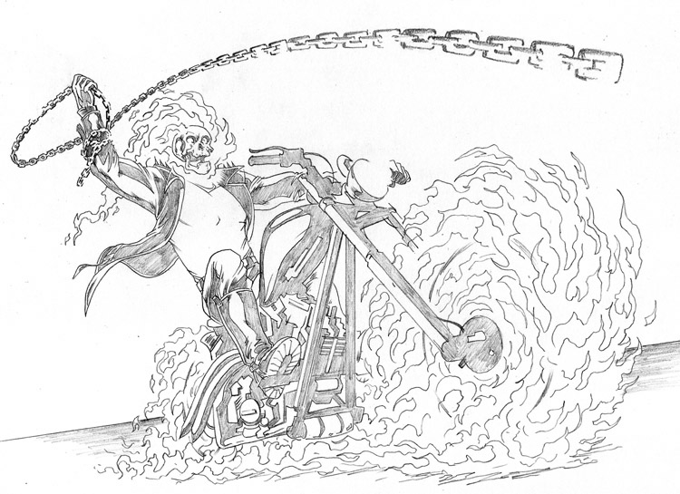 Dibujo para colorear: Ghost Rider (Superhéroes) #82025 - Dibujos para Colorear e Imprimir Gratis