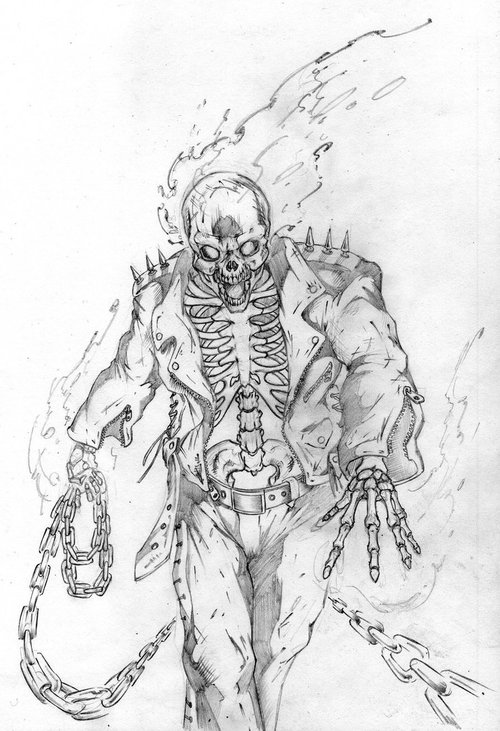 Dibujo para colorear: Ghost Rider (Superhéroes) #82029 - Dibujos para Colorear e Imprimir Gratis