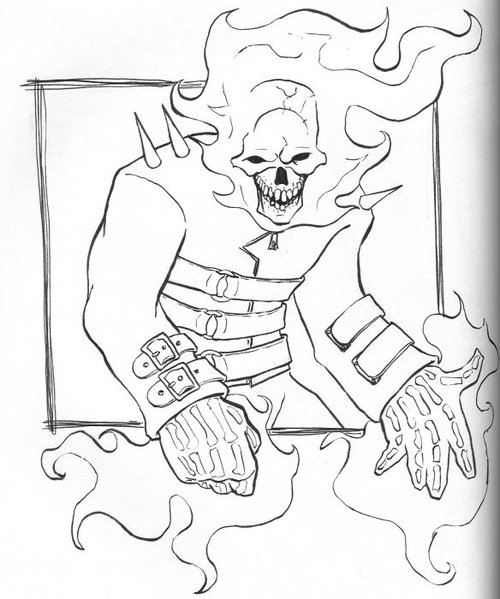 Dibujo para colorear: Ghost Rider (Superhéroes) #82033 - Dibujos para Colorear e Imprimir Gratis