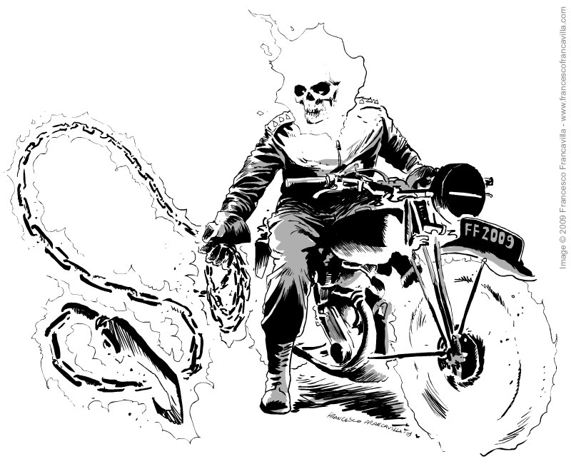Dibujo para colorear: Ghost Rider (Superhéroes) #82039 - Dibujos para Colorear e Imprimir Gratis