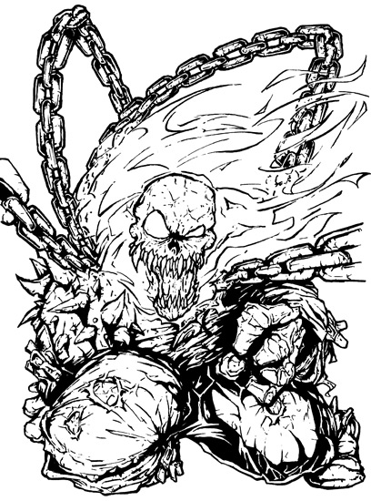 Dibujo para colorear: Ghost Rider (Superhéroes) #82058 - Dibujos para Colorear e Imprimir Gratis