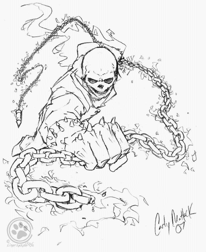 Dibujo para colorear: Ghost Rider (Superhéroes) #82069 - Dibujos para Colorear e Imprimir Gratis