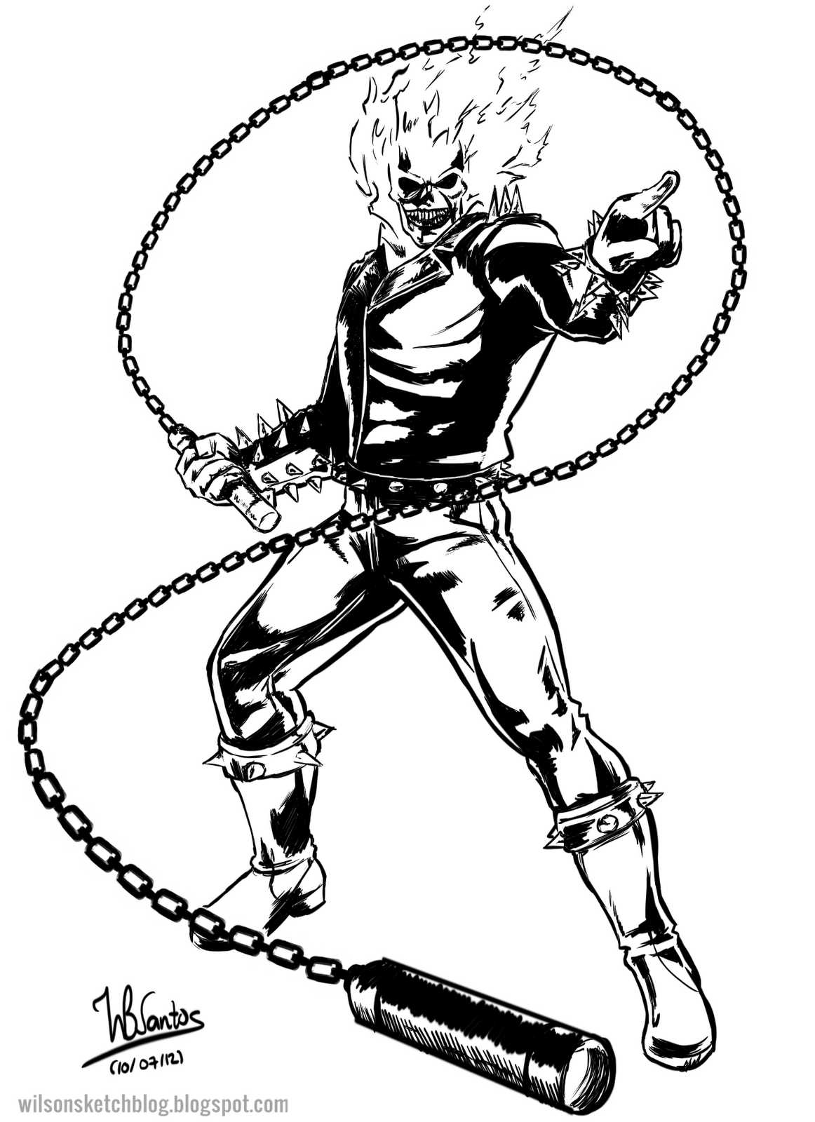Dibujo para colorear: Ghost Rider (Superhéroes) #82089 - Dibujos para Colorear e Imprimir Gratis