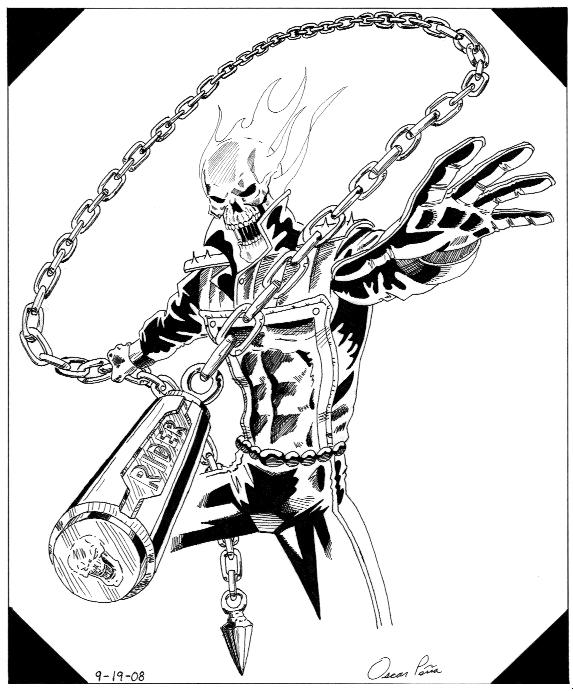 Dibujo para colorear: Ghost Rider (Superhéroes) #82103 - Dibujos para Colorear e Imprimir Gratis