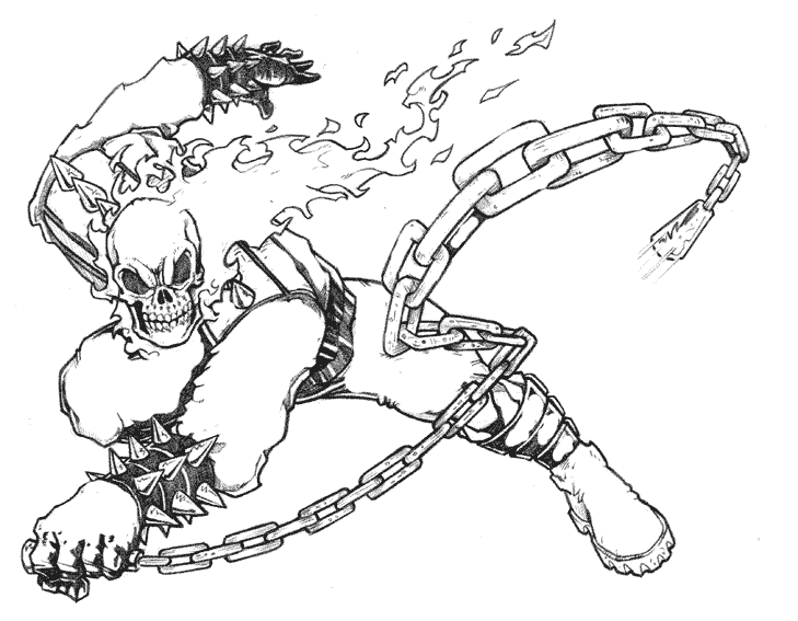 Dibujo para colorear: Ghost Rider (Superhéroes) #82215 - Dibujos para Colorear e Imprimir Gratis