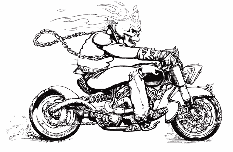 Dibujo para colorear: Ghost Rider (Superhéroes) #82234 - Dibujos para Colorear e Imprimir Gratis