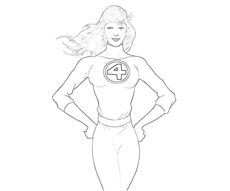Dibujo para colorear: Invisible Woman (Superhéroes) #83219 - Dibujos para Colorear e Imprimir Gratis