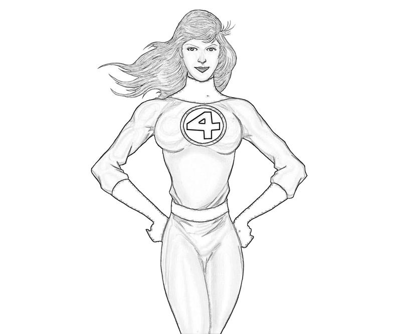 Dibujo para colorear: Invisible Woman (Superhéroes) #83221 - Dibujos para Colorear e Imprimir Gratis