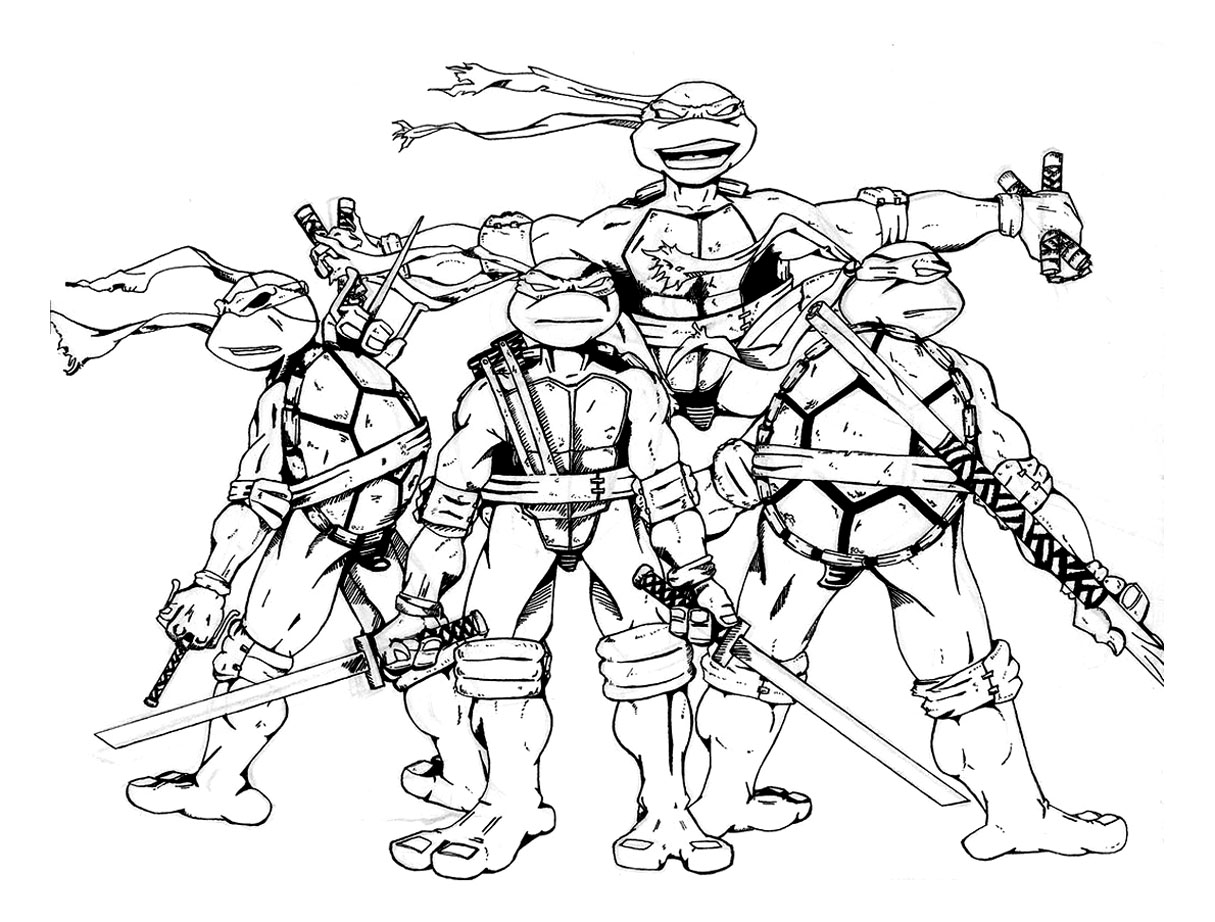 Dibujo para colorear: Ninja Turtles (Superhéroes) #75365 - Dibujos para Colorear e Imprimir Gratis