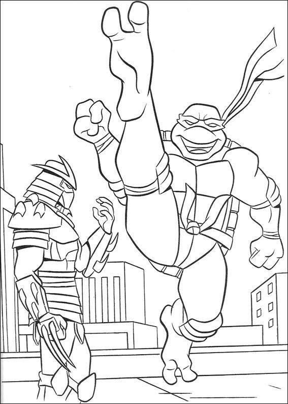 Dibujo para colorear: Ninja Turtles (Superhéroes) #75385 - Dibujos para Colorear e Imprimir Gratis