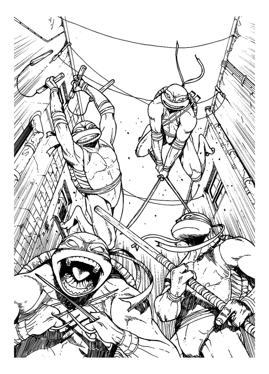 Dibujo para colorear: Ninja Turtles (Superhéroes) #75426 - Dibujos para Colorear e Imprimir Gratis