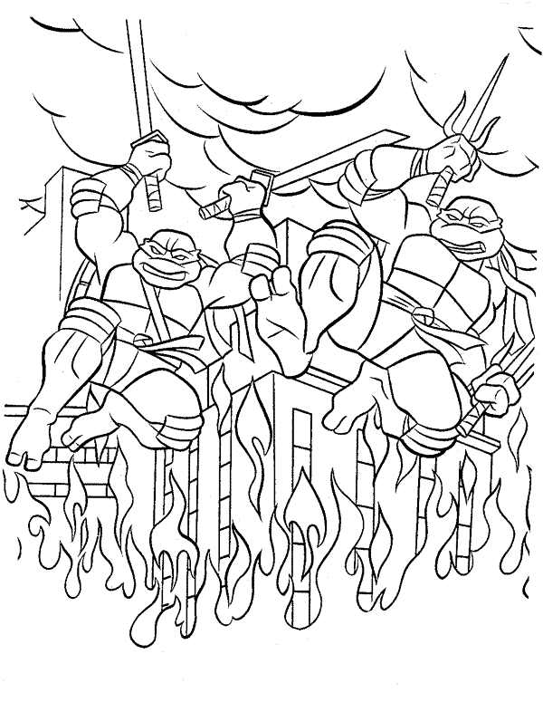 Dibujo para colorear: Ninja Turtles (Superhéroes) #75468 - Dibujos para Colorear e Imprimir Gratis