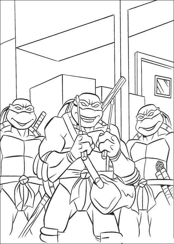 Dibujo para colorear: Ninja Turtles (Superhéroes) #75490 - Dibujos para Colorear e Imprimir Gratis