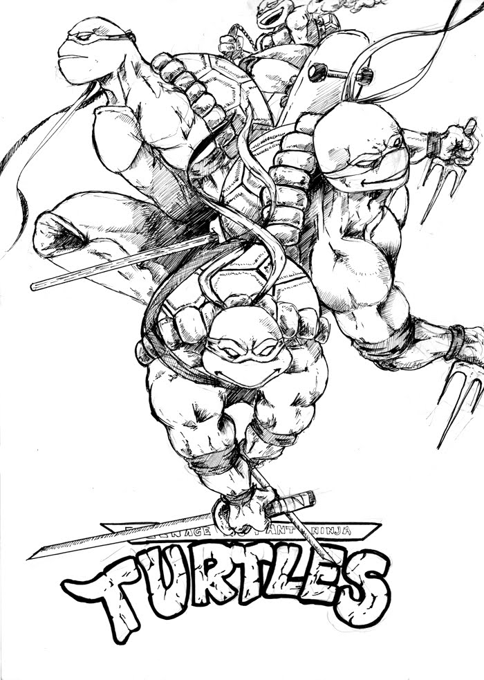 Dibujo para colorear: Ninja Turtles (Superhéroes) #75522 - Dibujos para Colorear e Imprimir Gratis