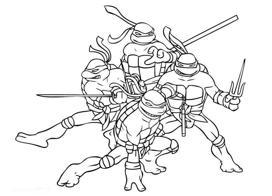 Dibujo para colorear: Ninja Turtles (Superhéroes) #75553 - Dibujos para Colorear e Imprimir Gratis