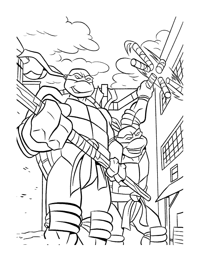 Dibujo para colorear: Ninja Turtles (Superhéroes) #75558 - Dibujos para Colorear e Imprimir Gratis