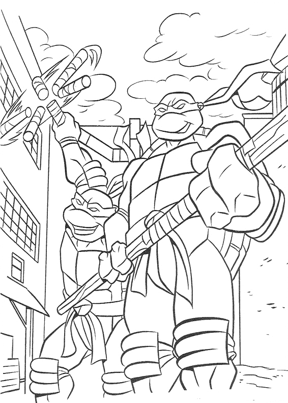 Dibujo para colorear: Ninja Turtles (Superhéroes) #75609 - Dibujos para Colorear e Imprimir Gratis