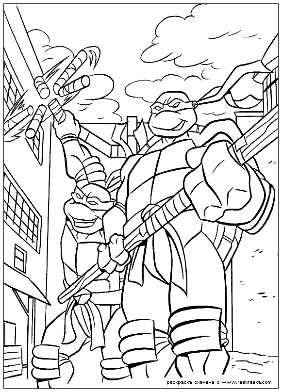 Dibujo para colorear: Ninja Turtles (Superhéroes) #75663 - Dibujos para Colorear e Imprimir Gratis