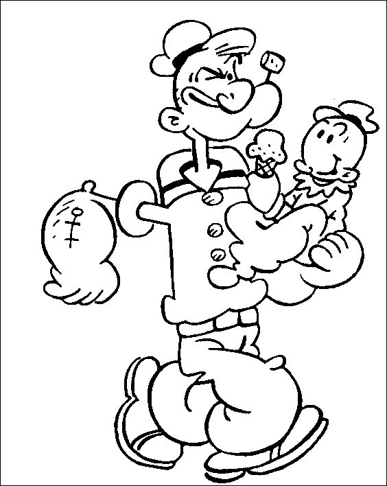 Dibujo para colorear: Popeye (Superhéroes) #84711 - Dibujos para Colorear e Imprimir Gratis