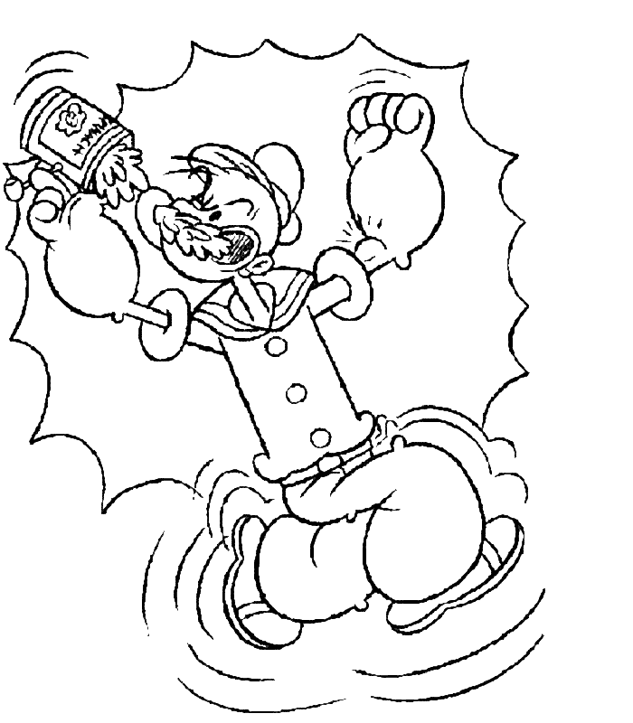 Dibujo para colorear: Popeye (Superhéroes) #84715 - Dibujos para Colorear e Imprimir Gratis