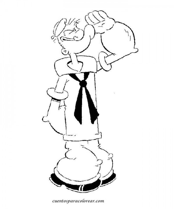 Dibujo para colorear: Popeye (Superhéroes) #84722 - Dibujos para Colorear e Imprimir Gratis