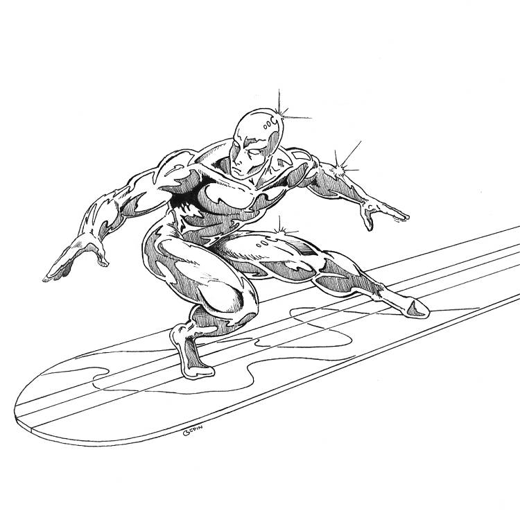 Dibujo para colorear: Silver Surfer (Superhéroes) #81120 - Dibujos para Colorear e Imprimir Gratis