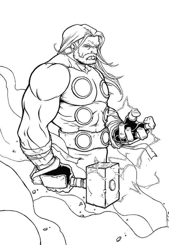 Dibujo para colorear: Thor (Superhéroes) #75815 - Dibujos para Colorear e Imprimir Gratis