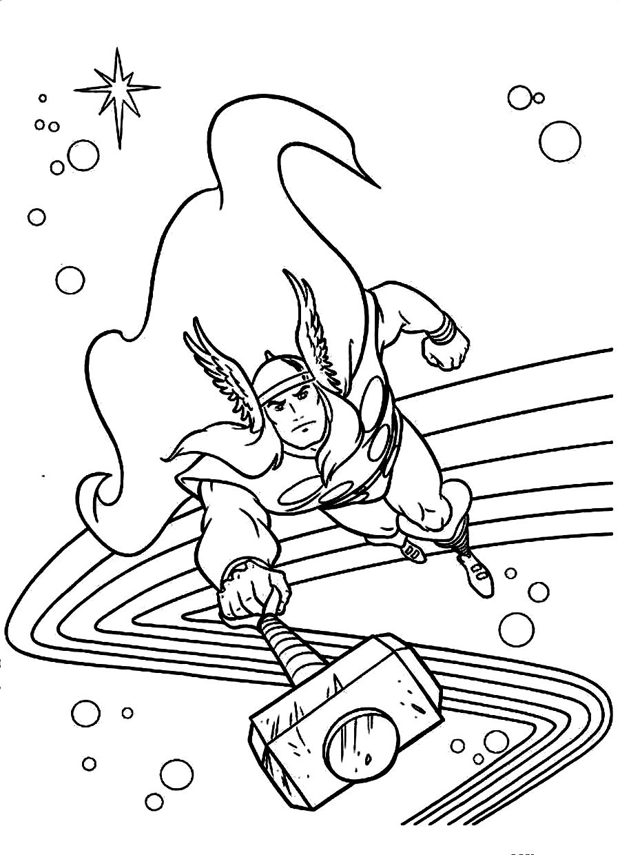 Dibujo para colorear: Thor (Superhéroes) #75891 - Dibujos para Colorear e Imprimir Gratis