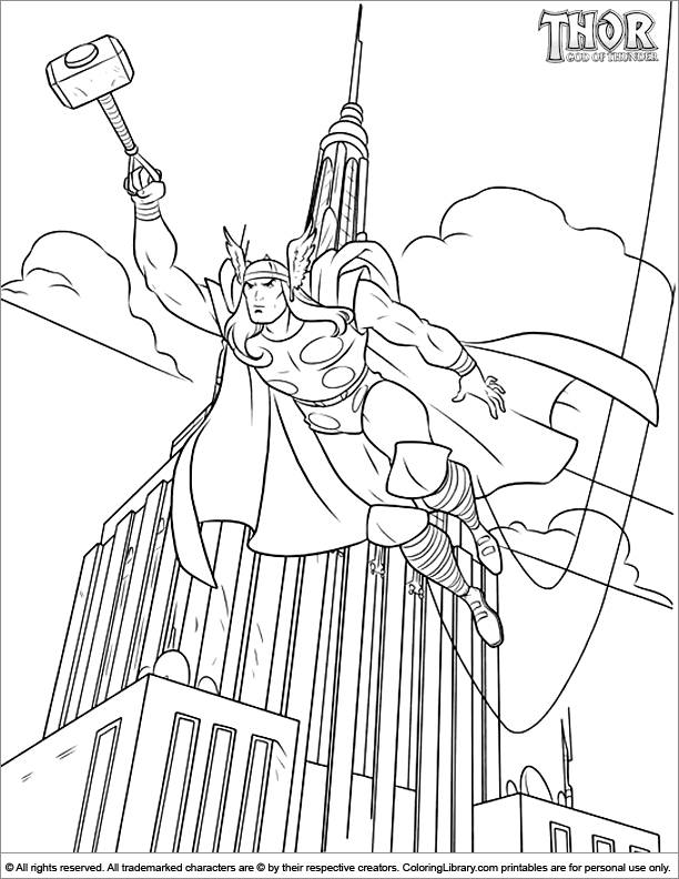 Dibujo para colorear: Thor (Superhéroes) #75900 - Dibujos para Colorear e Imprimir Gratis