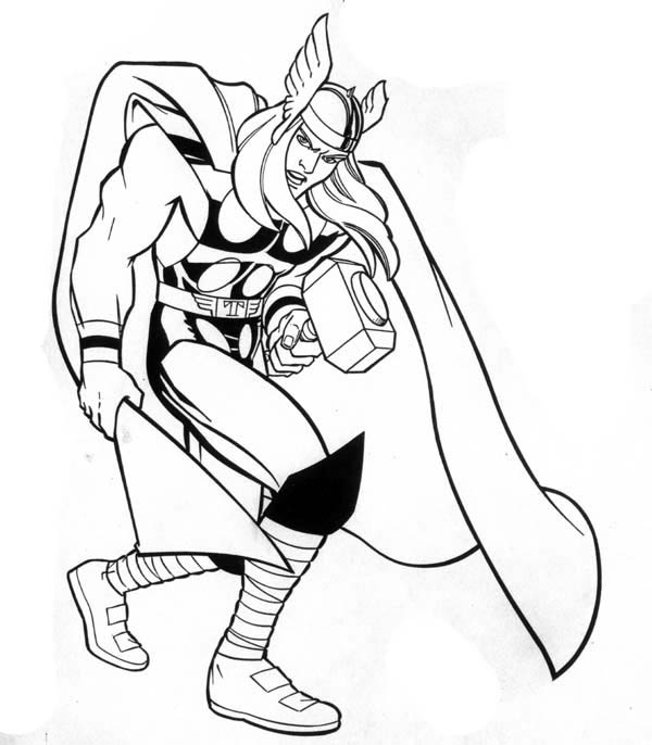 Dibujo para colorear: Thor (Superhéroes) #75905 - Dibujos para Colorear e Imprimir Gratis