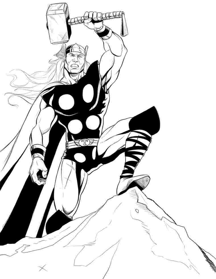 Dibujo para colorear: Thor (Superhéroes) #75916 - Dibujos para Colorear e Imprimir Gratis