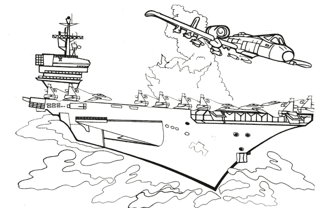 Dibujo para colorear: Aircraft carrier (Transporte) #137852 - Dibujos para Colorear e Imprimir Gratis