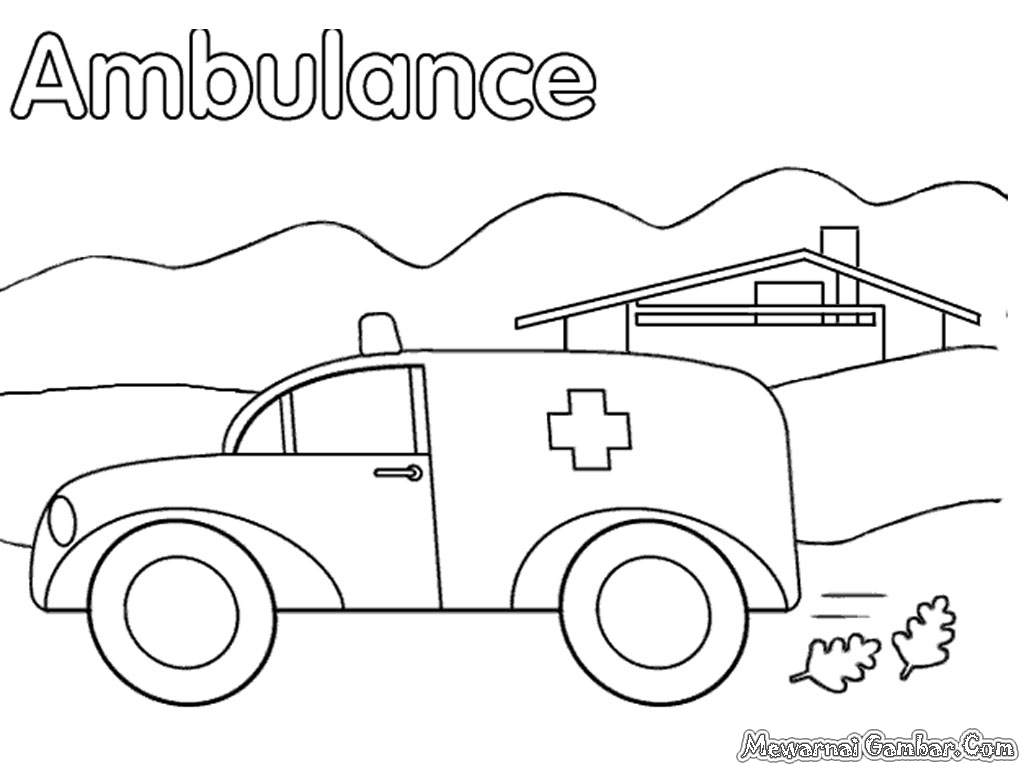 Dibujo para colorear: Ambulance (Transporte) #136765 - Dibujos para Colorear e Imprimir Gratis