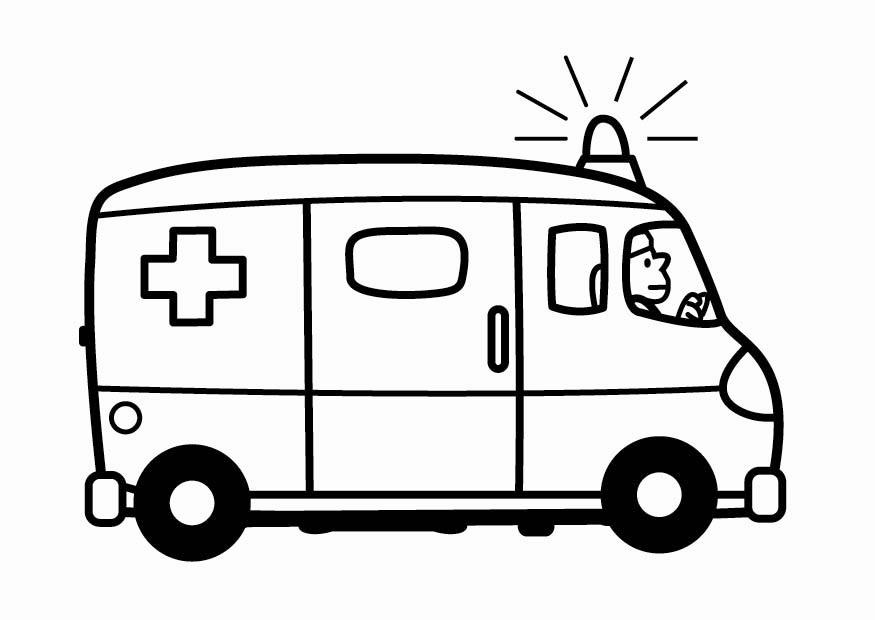 Dibujo para colorear: Ambulance (Transporte) #136789 - Dibujos para Colorear e Imprimir Gratis